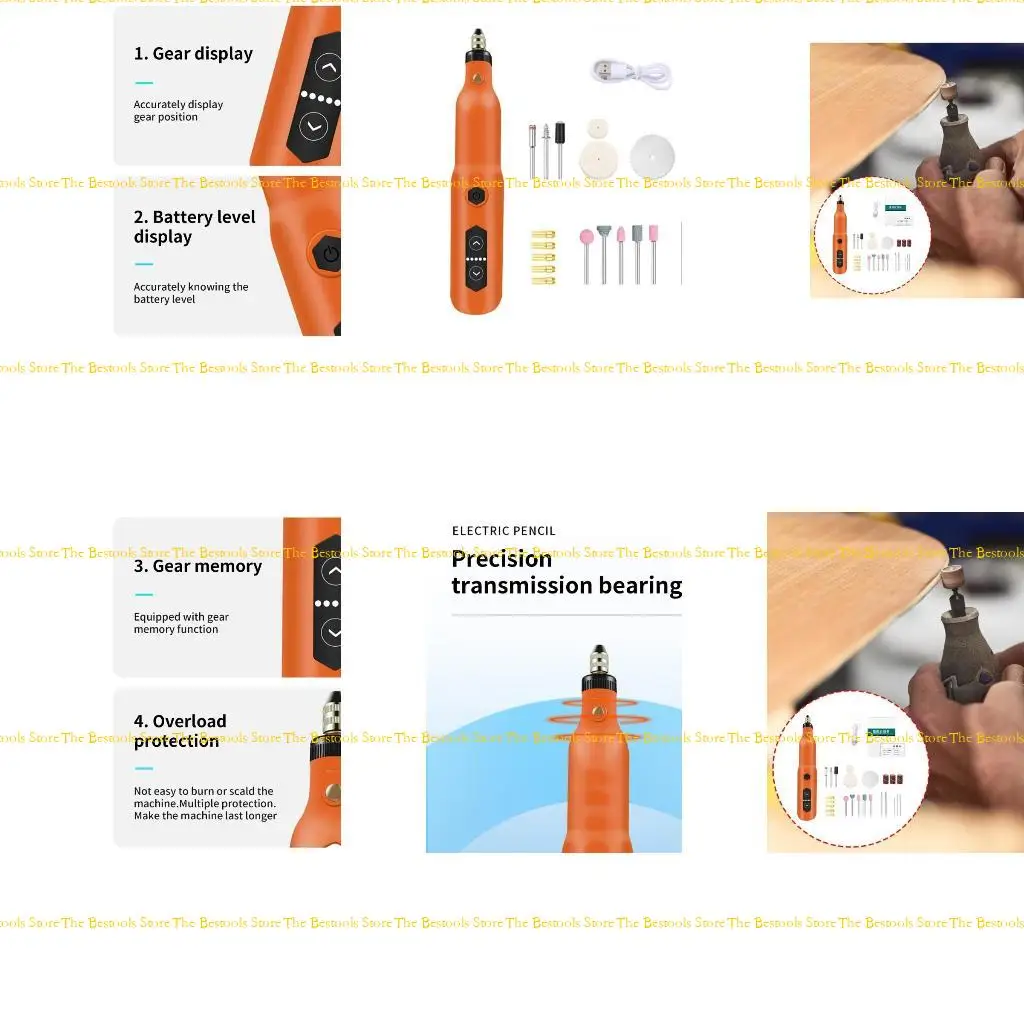 

12PF Ergonomic Handle Wireless Multifunction Tool Set 5 Speed Adjustable for Grinding Polishing with LED Light & Accessories