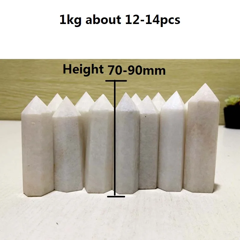 1kg Natural Stone White Jade Crystal Tower Wand Point Feng Shui Chakra Reiki Healing And Home Decor  Ornaments Wholesale