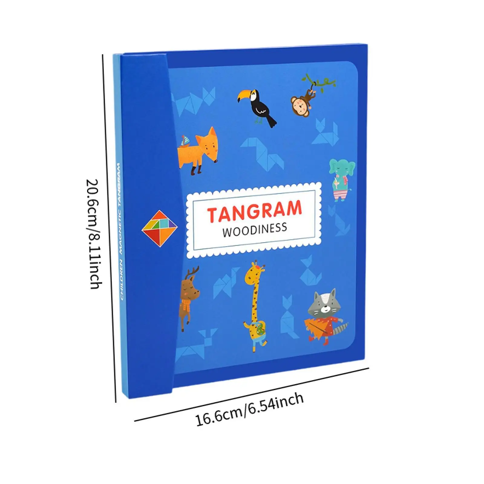 Tangram ปริศนาการรับรู้สีสนุกเกมท่องเที่ยวรูปร่างรูปแบบบล็อกสําหรับเด็กเด็กผู้ใหญ่เด็กชายหญิงของขวัญวันเกิดก่อนวัยเรียน