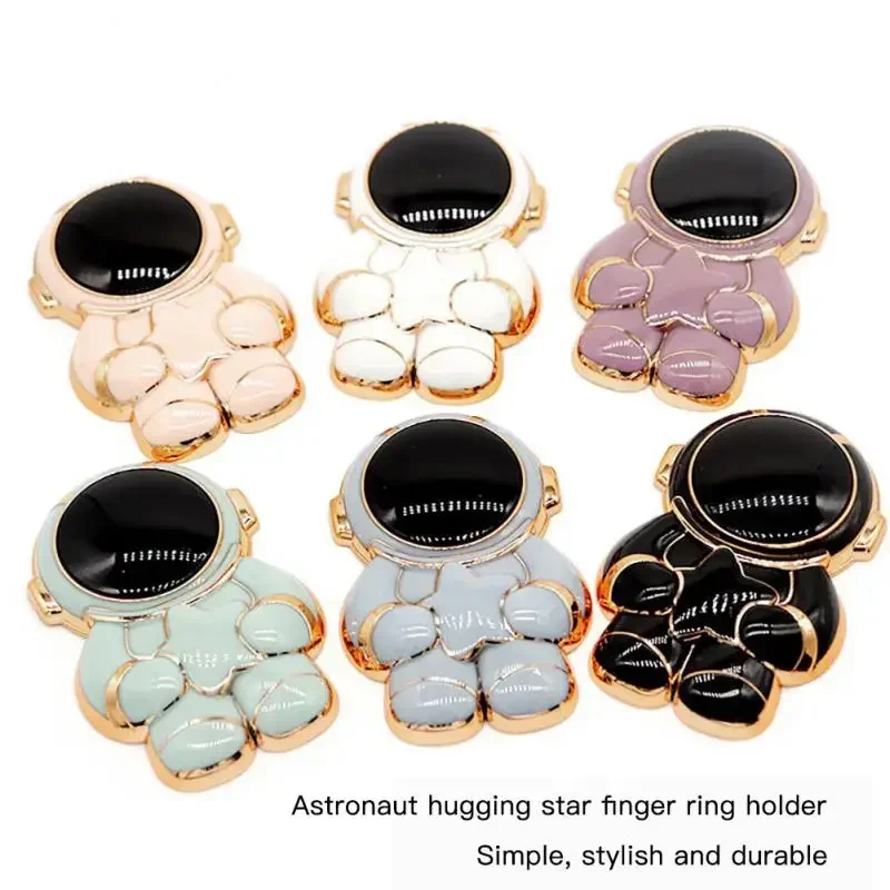 Support de téléphone en forme d'anneau, astronome de dessin animé, pâte tridimensionnelle, support de téléphone portable