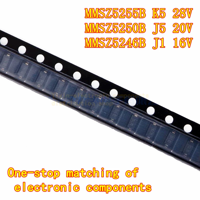 

50PCS/Pack MMSZ5255B K5 28V MMSZ5250B J5 20V MMSZ5246B J1 16V The chip voltage regulator diode sod-1231206