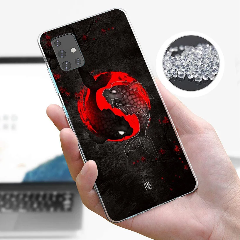 Japan Koi Fish Yin Yang Art Cover Phone Case For Samsung A51 A41 A31 A21S A71 A50S A40 A30S A20E A10S A6 A7 A8 A9 Plus Soft Fund