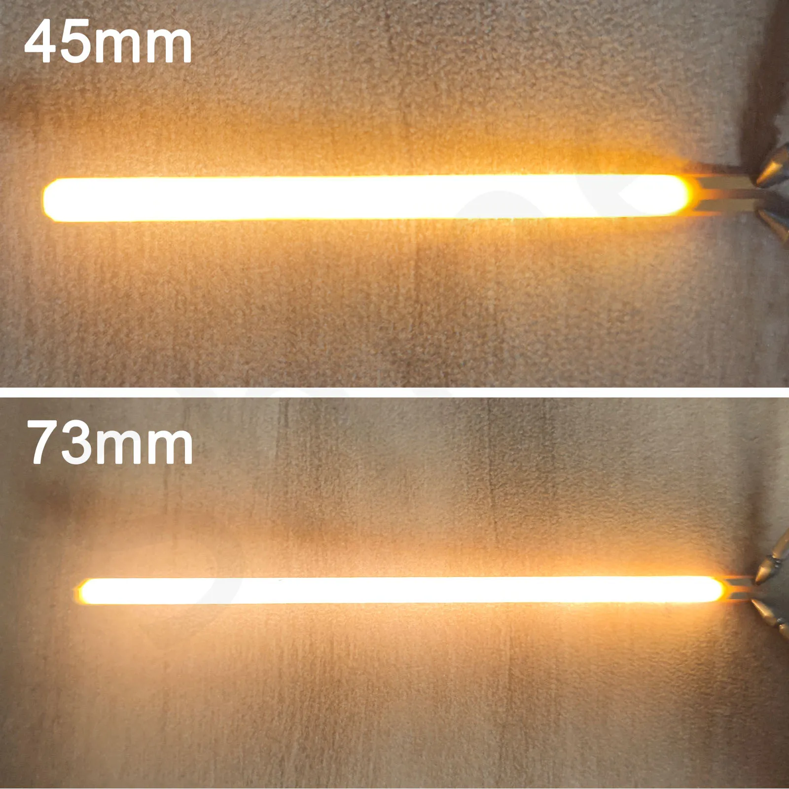 10szt DC 3V 45mm 73mm Żarówka Edisona Twarde elektrody żarnika COB LED w tym samym kierunku Akcesoria oświetleniowe Części Dekoracja DIY