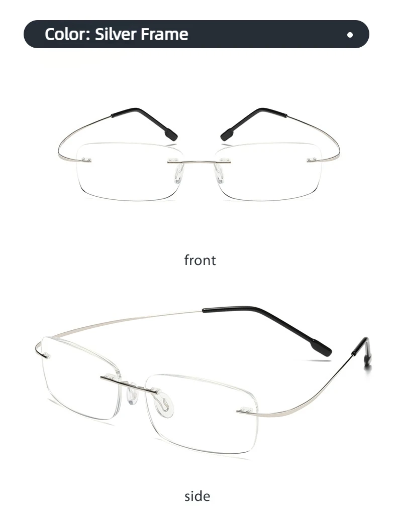 Neue Titan-Lesebrille für Männer und Frauen Klassische Rahmenlose Gleitsichtbrille Ultraleichte Anti-Blaulicht Weitsichtbrille – Detail 14