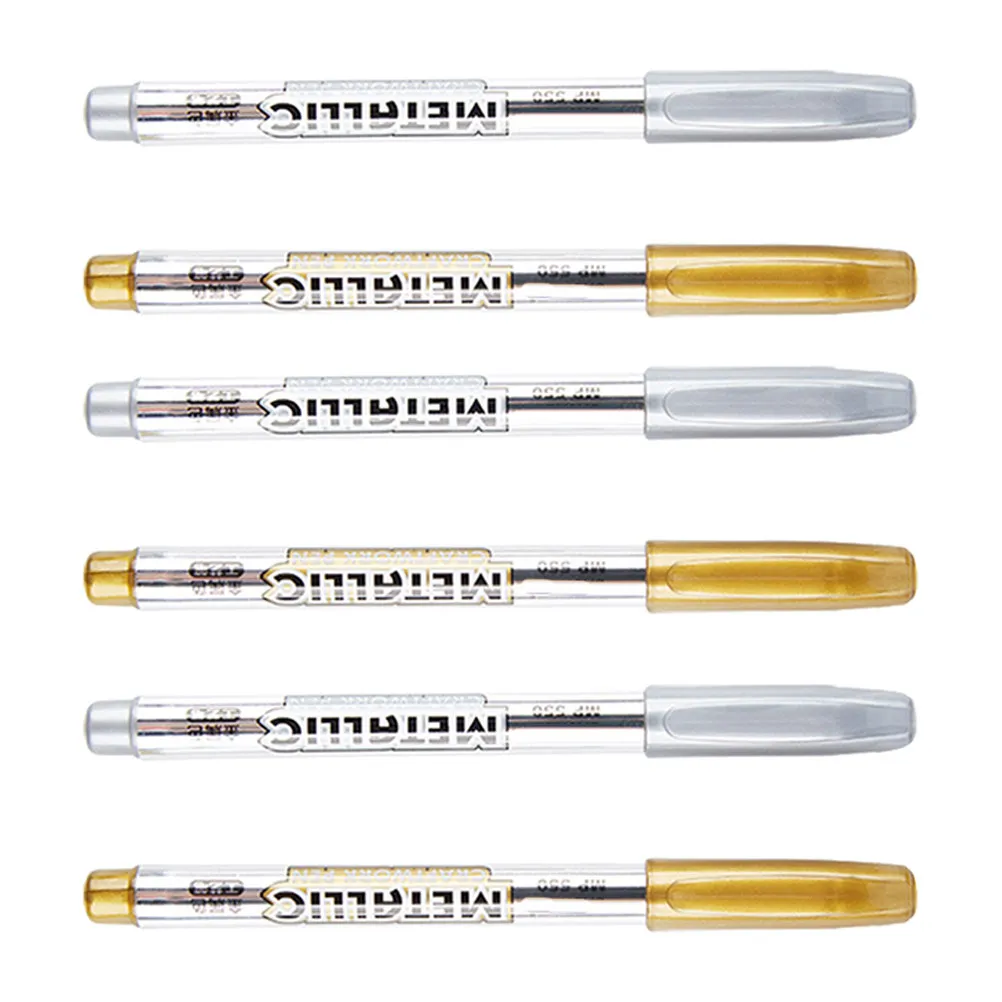

6Pcs Signature Pens Odorless Water-Based Paint Markers Smooth Writing Washable Art Supplies for Paper Cloth Glass Ceramic