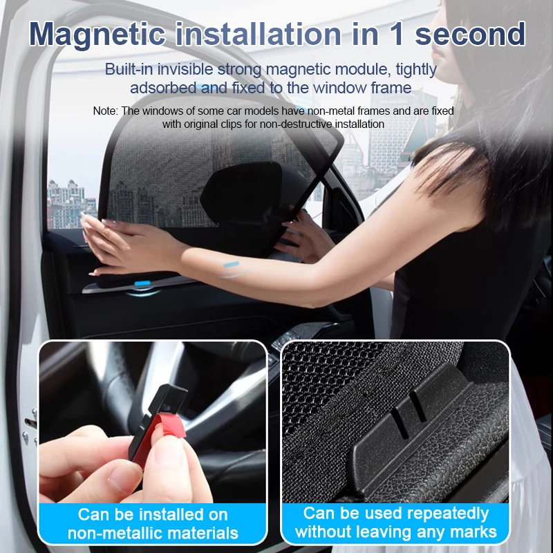 ظلال الشمس ل Volkswagen VW ID4 ID.4 2021 2022 2023-2025 ظلال الشمس المغناطيسي العزل الحراري نافذة قناع اكسسوارات السيارات #6