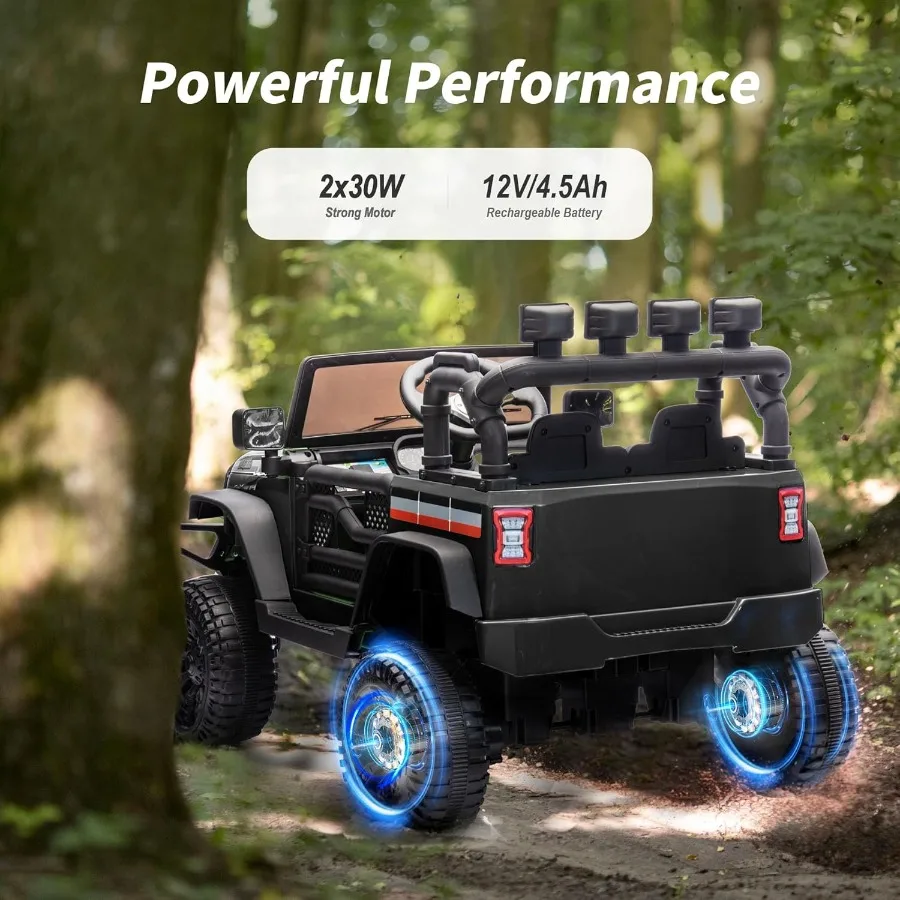 12V Ride on Car Truck Electric Vehicles Car Ride on Toy for Toddlers 3-5 with Remote Control - Black