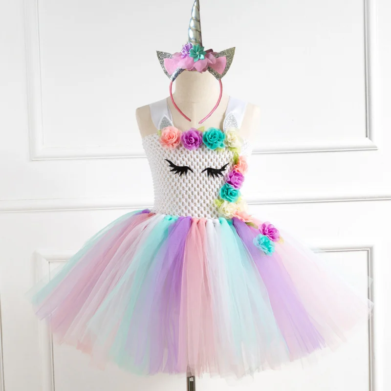 Baby Teens Kids tutu Dresses for Girls Performance Party Clothing Princess Children's sequined mesh Dress send Hairband 3