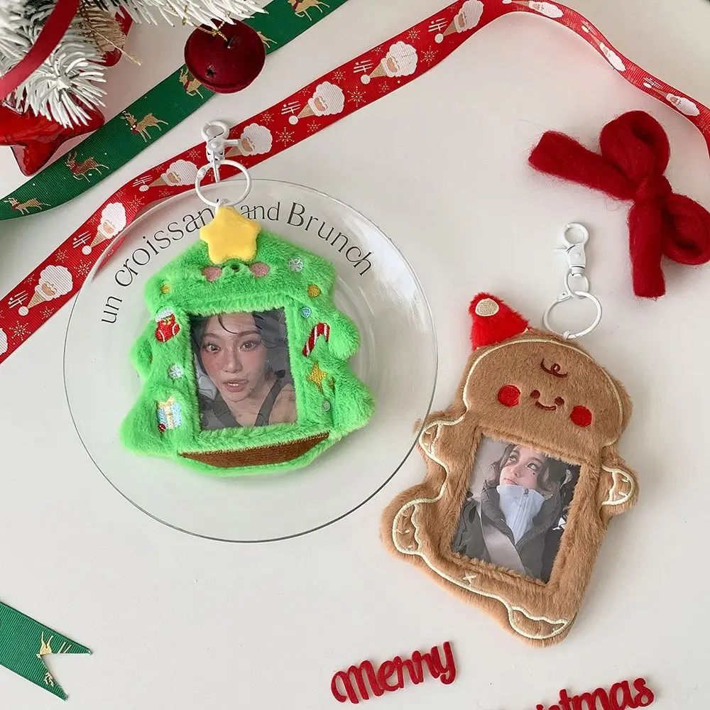 الزنجبيل رجل Photocard حامل حقيبة قلادة الكرتون شجرة عيد الميلاد حامل بطاقة رقيق Kpop صور حافظة بطاقات هدية الكريسماس