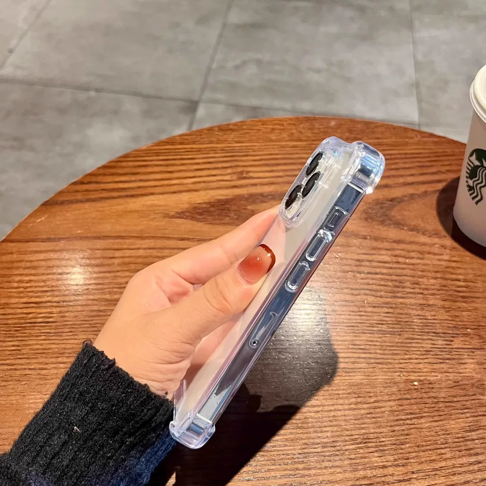 Funda transparente con airbag en cuatro esquinas anti caídas a prueba de golpes para iPhone 17 16 15 14 13 12 11 Pro Max Mini 6 7 8 Plus SE para iPhone 17 Air 2