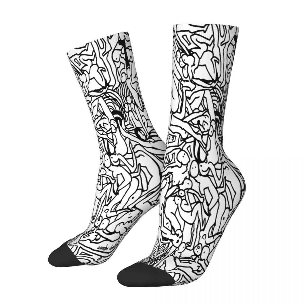 Kamasutra Monotone BW Retro Bodies Japanese Socks Male Mens Women Autumn Stockings Harajuku