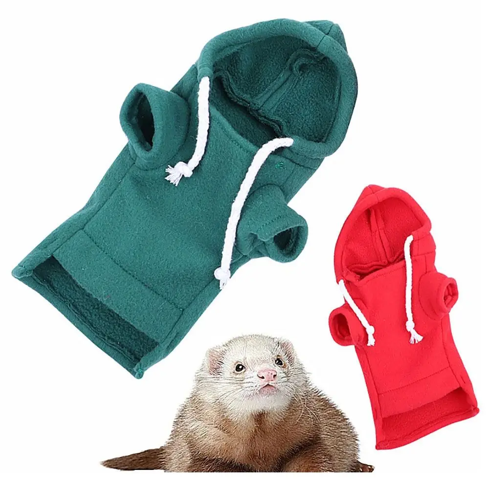 Ferret Hoodie Pet Pullover Fleece Clothes Jumper Vest Coat Jacket Apparel Warmer Tops Pet Supplies For Hamster/Lizard/Squirrel