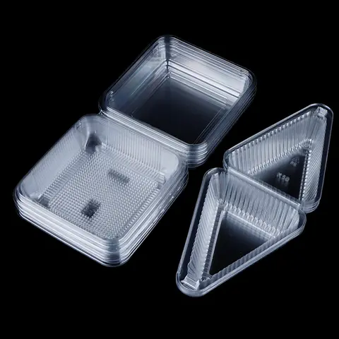 10Pcs Triangle Square Cheesecake Box Pie Holders Cake Boxes DIY Cupcake Slice Container For Bakery Party Wedding