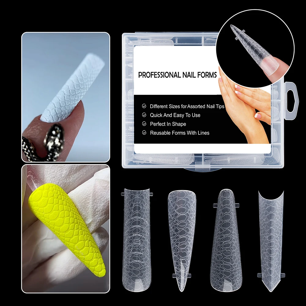 TP 120pcs 3D Nail Dual Forms Mold UV Gel Quick Building Mold For Fake French Nail Tip Extension Top Mold Nails Plastics Forms