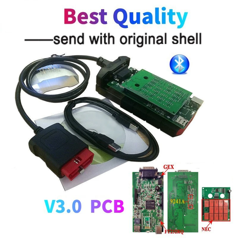 

Новинка 2023, новый Vci V3.0 PCB Obd Obd2 для TNESF delфин ORPDC сканер VD ds150e CDP Pro Plus Bluetooth, диагностический инструмент 3 в 1