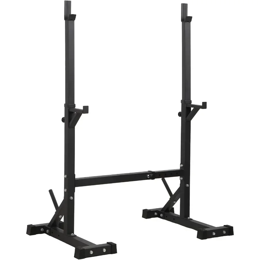 Pair of Adjustable Squat Rack 53-63 Barbell Bracket Solid Steel Free Press Bench, Home Gym Portable Dumbbell Racks Stands, Fami