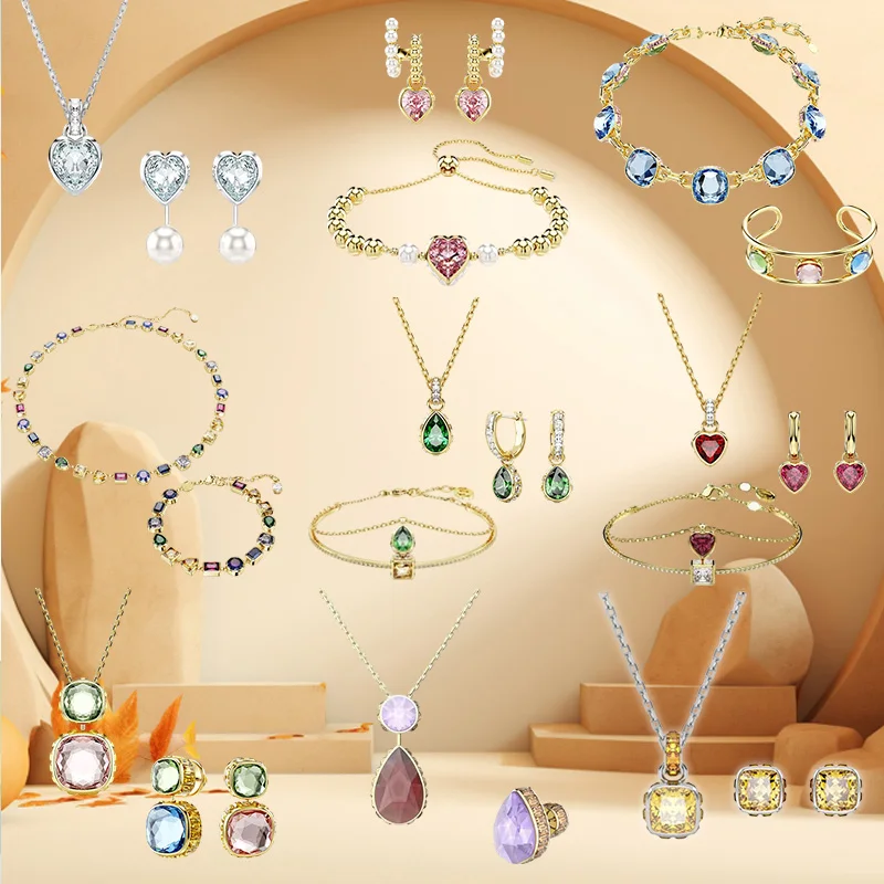 

Many Newly Designed Jewelry Sets,with A Retro Style and Bold Color Matching Geometric Cutting Earrings,Bracelets,Necklaces