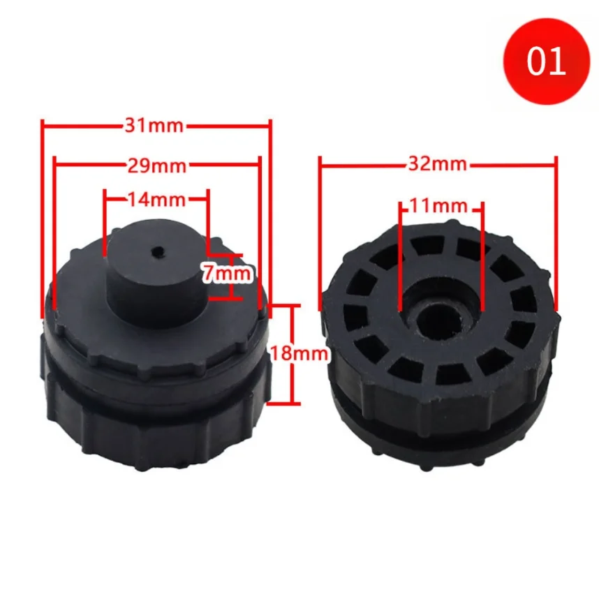Rubber For Ring Bearing Bushing Gasket For Air Conditioner Indoor Hanger Fan Blower Wheel Seat Replacement Part Black 1PCS