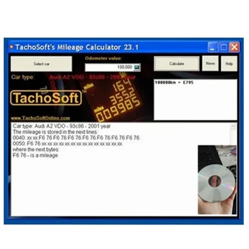Imagen 2 del producto TachoSoft-calculadora de kilometraje 23,1 TachoSoft, Software de cálculo de contador de kilometraje V23.1 con licencia, calculadora de odómetro Digital