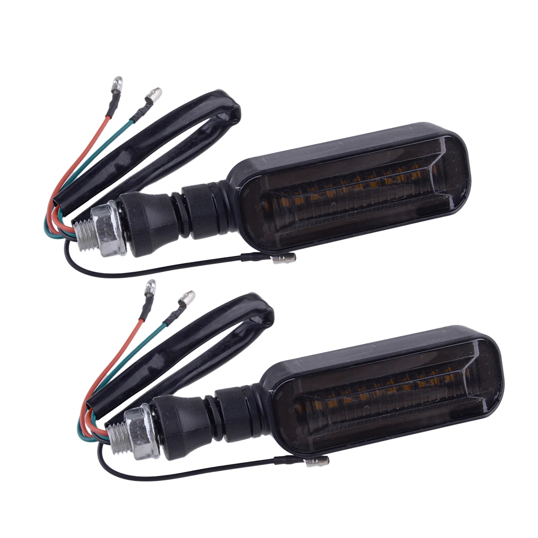 2Pcs Universal Motorcycle Bike Rear LED Turn Signal Indicators Lights Sequential Brake Lamp White & Amber
