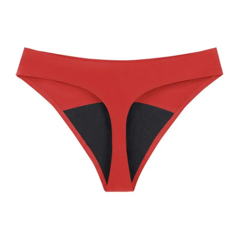 Hot Sale Seamless Low Waist Leak Proof 4 Layer Menstrual Panties Washable Light Flow Period Panties For Women Thong