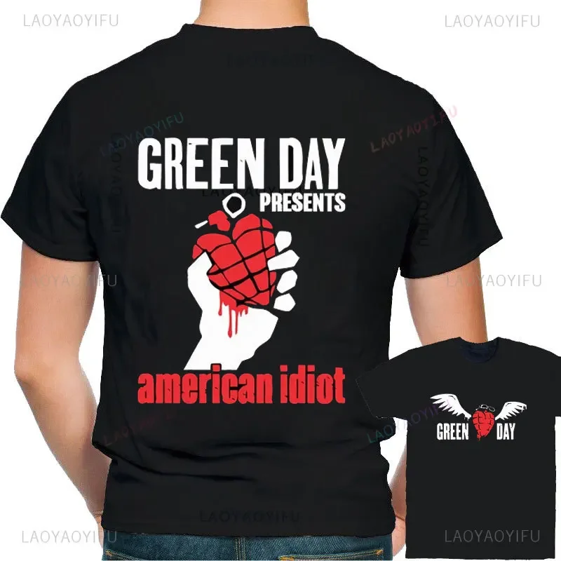 تي شيرت فرقة روك قطن للرجال ، موسيقى الصيف G-Green Day ، تي شيرت بغطاء أحمق ، جديد