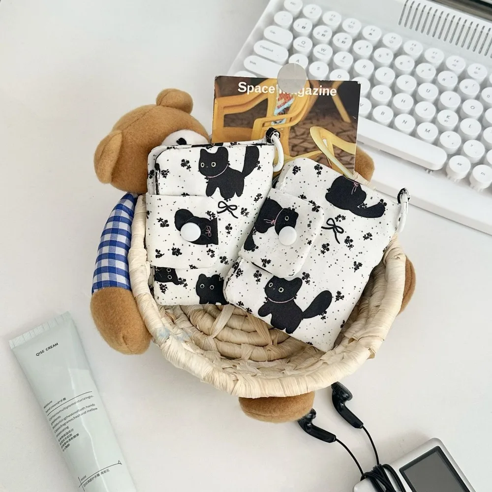 กระเป๋าใส่เหรียญดีไซน์น่ารัก สไตล์เรียบง่าย หลายชั้น แฟชั่นเกาหลี ลายการ์ตูน พกพาสะดวก ขนาดเล็ก จุของได้เยอะ