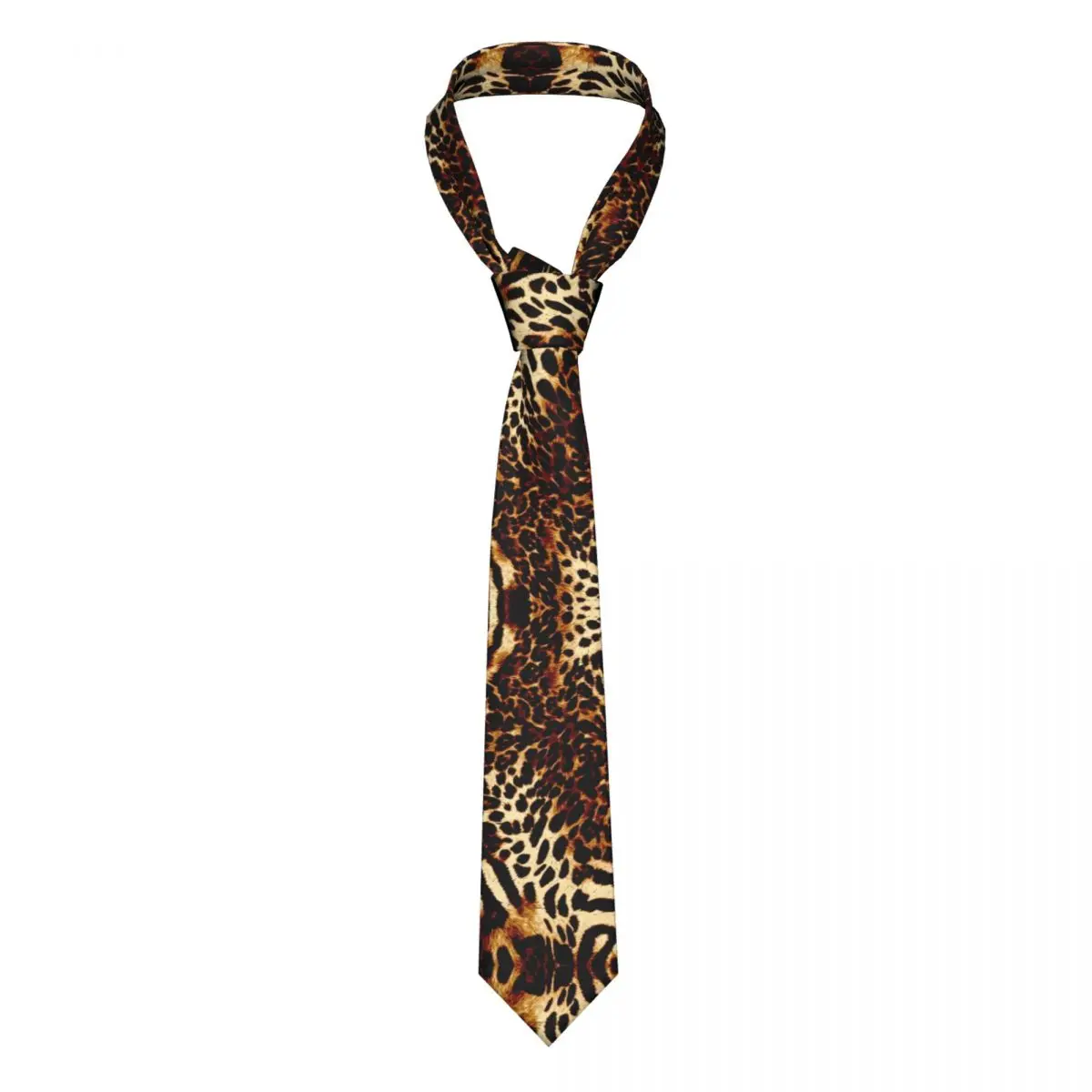 LEOPARD Fine Art Tiger Men Necktie Fashion Polyester 8 cm Narrow Abstract Fur Jungle Neck Tie for Mens Accessories Gravatas Gift