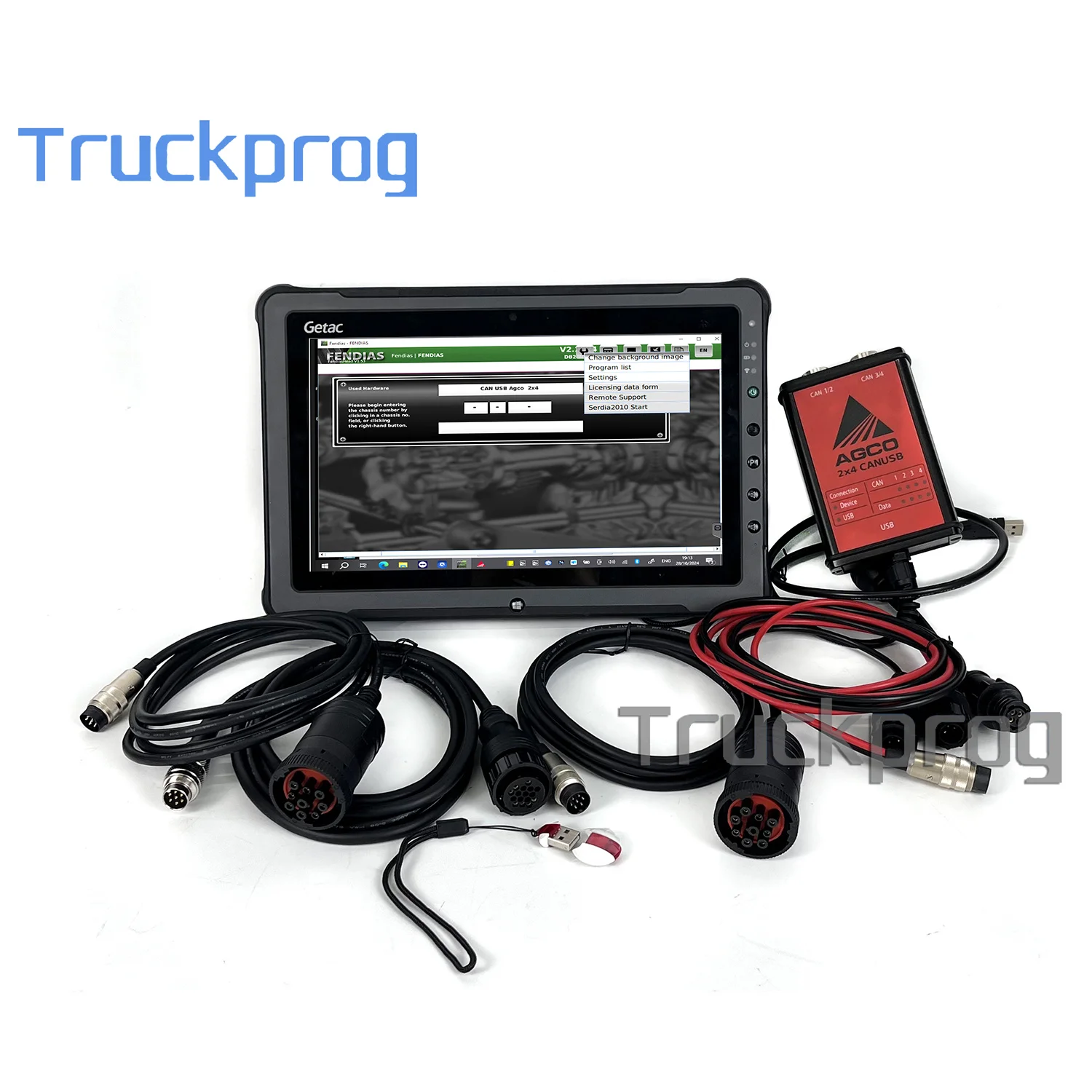 For AGCO DIAGNOSTIC KIT Diagnostic Tool EDT (CANUSB) FENDT FenDias Massey diagnostic tool F110 Tablet with key dongle