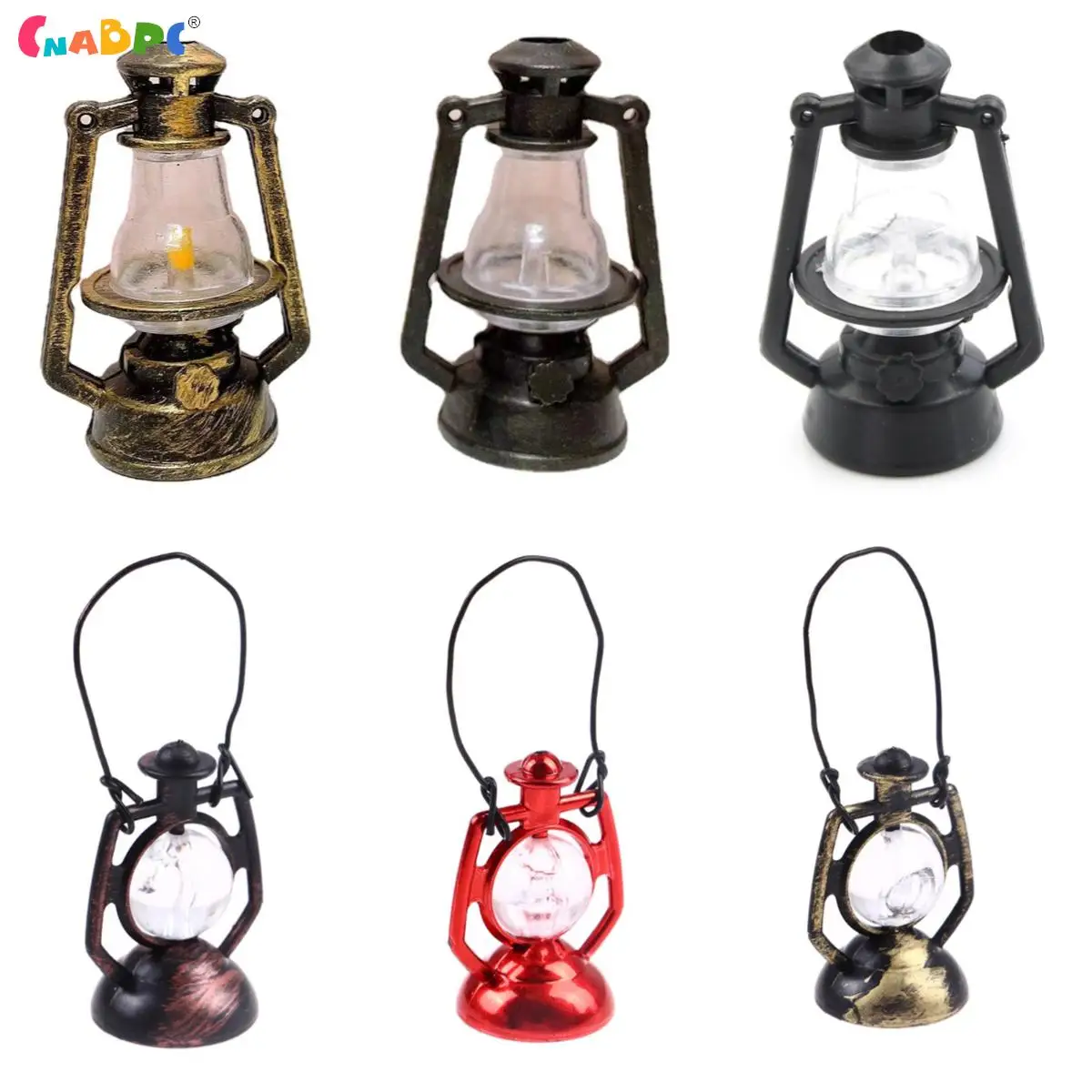 1:12 1:6 Scale Pretend Play Miniature Oil Lamp Dollhouse Accessories Mini Kerosene Lantern Doll House Decor Scene Ornaments