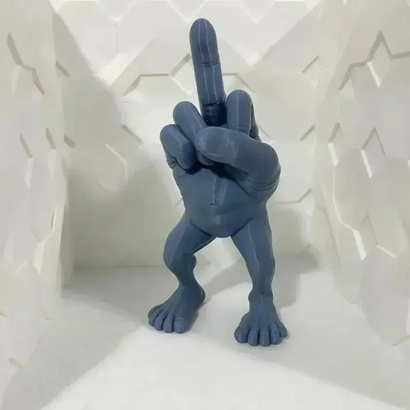 3d Printed Desktop Decorations Middle Finger with Legs Statue Car Home Office Desk Statue Decoration Ornament Funny Gag Gifts