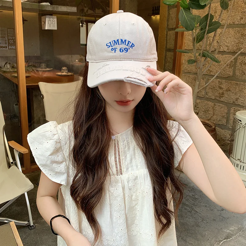 Brand Unisex Baseball Caps Autumn Cotton Letter Embroidery Snapback Caps Street Rough Edges  Sun Hats Korean Style Travel Cap