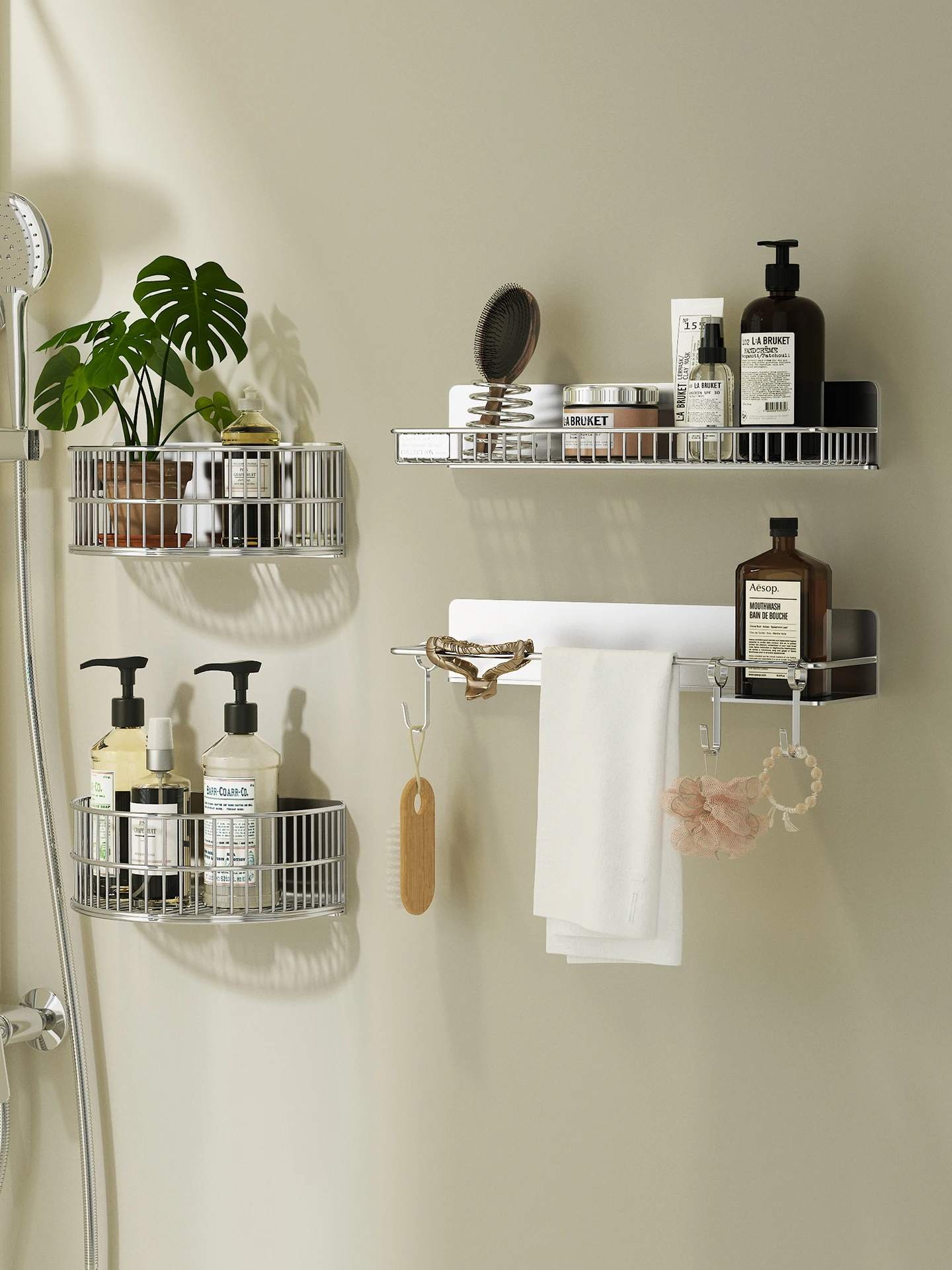 bathroom-stainless-steel-wall-mounted-storage-rack-no-drilling-required-multi-functional-drainage-shelf-for-bath-accessories