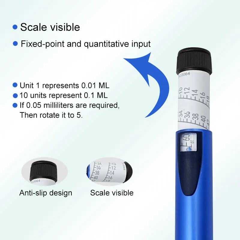 Picture 6: V2 Pen Injector 60IU Reusable Metal Multiple Colors Available Customizable Match 3 ml Vials Cartridge Sub Bottle