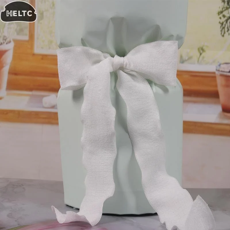2.5cm New 10 Yards Fishtail Yarn Ribbons 2.5cm Wave Edge Pleated Chiffon Ribbon Gift Wrapping Bouquets Gifts Packaging Material