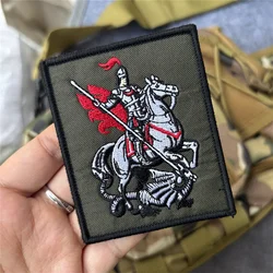 Parche táctico bordado Saint-Georges para ropa, insignia con velcro