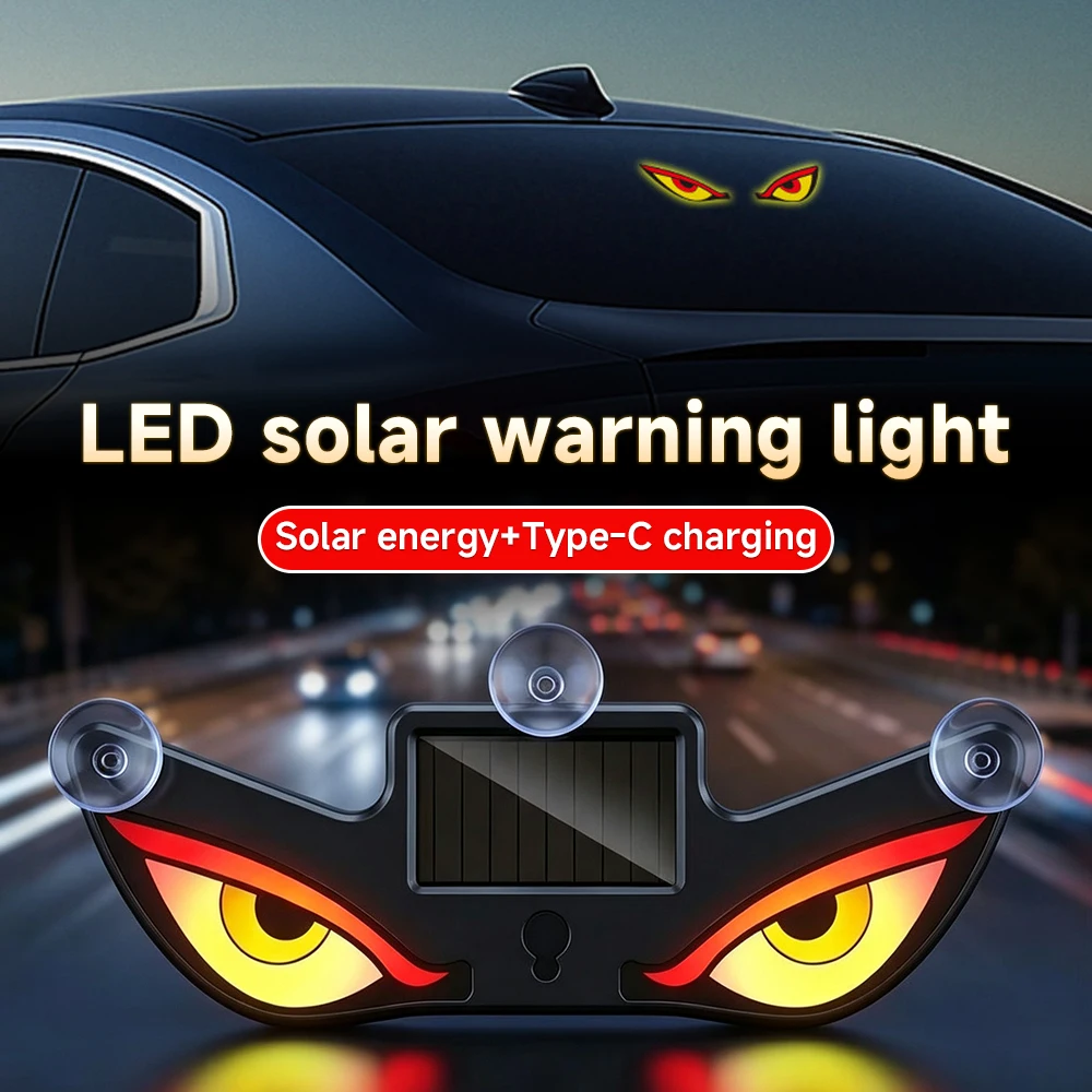 For Jeep Renegade Compass Grand Cherokee WK2 Wrangler JL JK Gladiator Patriot Rubico Car Solar LED Warning Light Accessories view 3