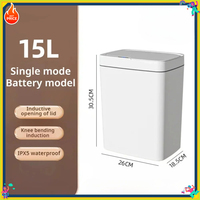 15L White Touchless Smart Trash Can, Automatic Bagging Electronic Bin, Narrow Bathroom Garbage Can for Smart Home