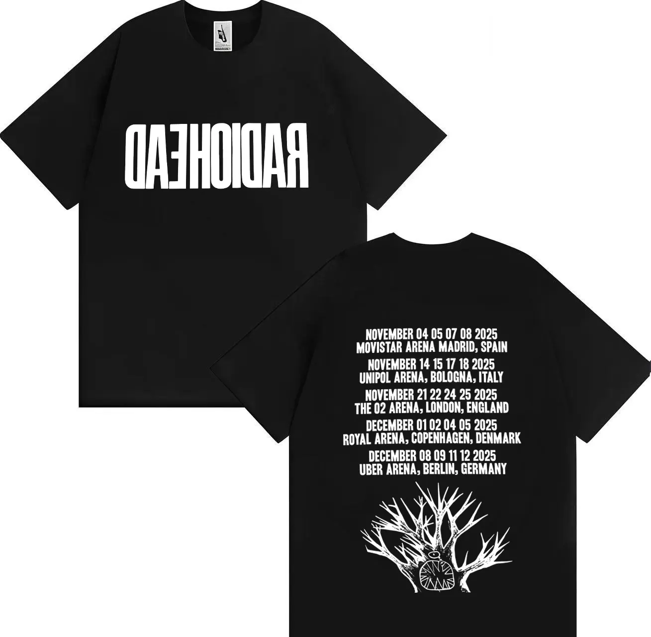 Camisetas góticas Radiohead Tour 2025 Merch para hombres y mujeres, camisetas 100% estampadas de algodón puro de verano 2025 de alta calidad