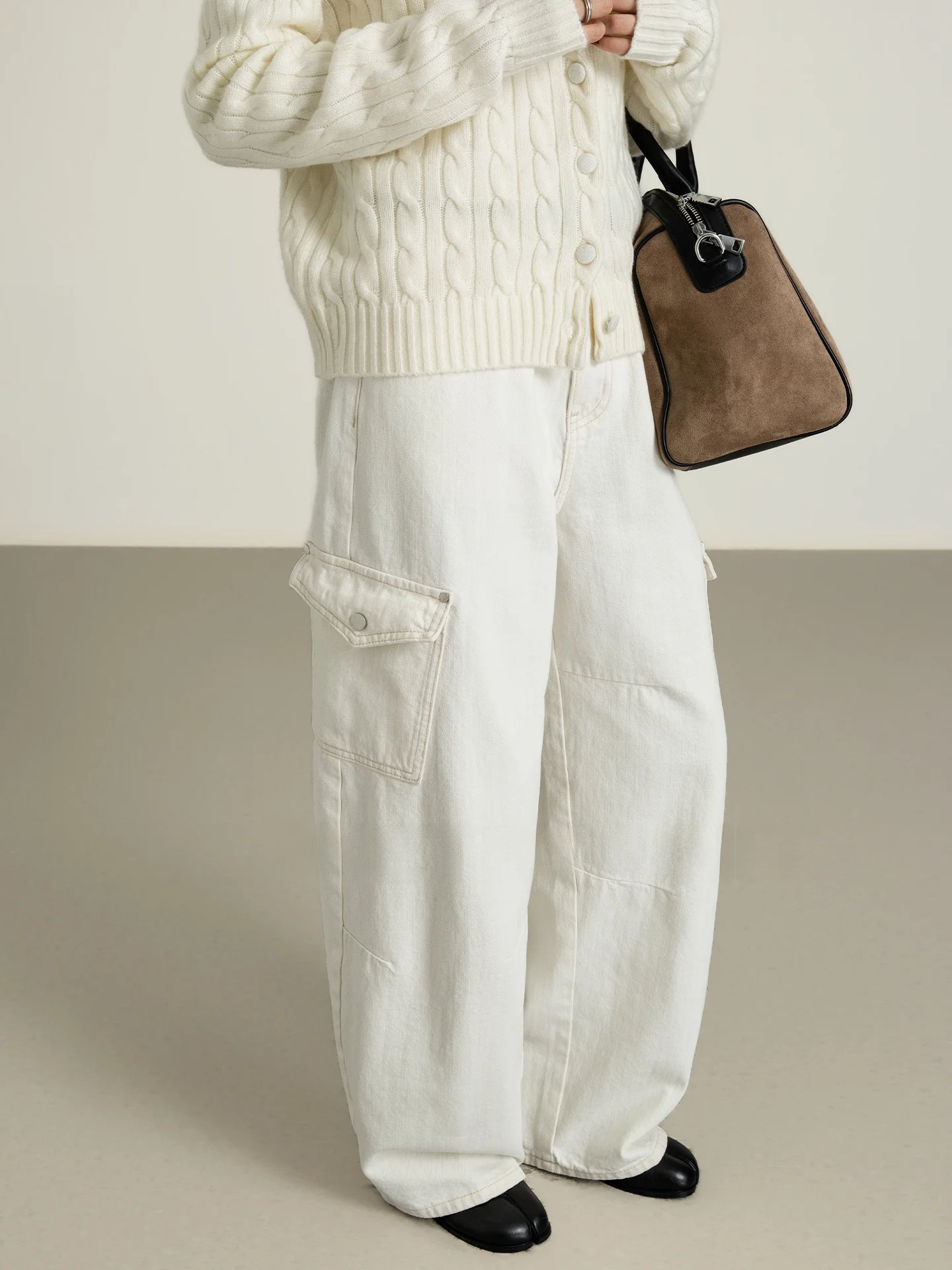 

Женские повседневные джинсовые брюки с высокой талией и широкими штанинами, свободные длинные брюки в геометрическом стиле, корейский стиль, для работы