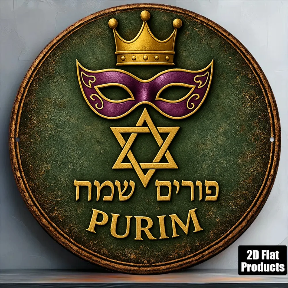CIFBUY Vintage Hebrew Aluminum Wall Art Waterproof Durable Metal Sign For Home Living Room Bedroom