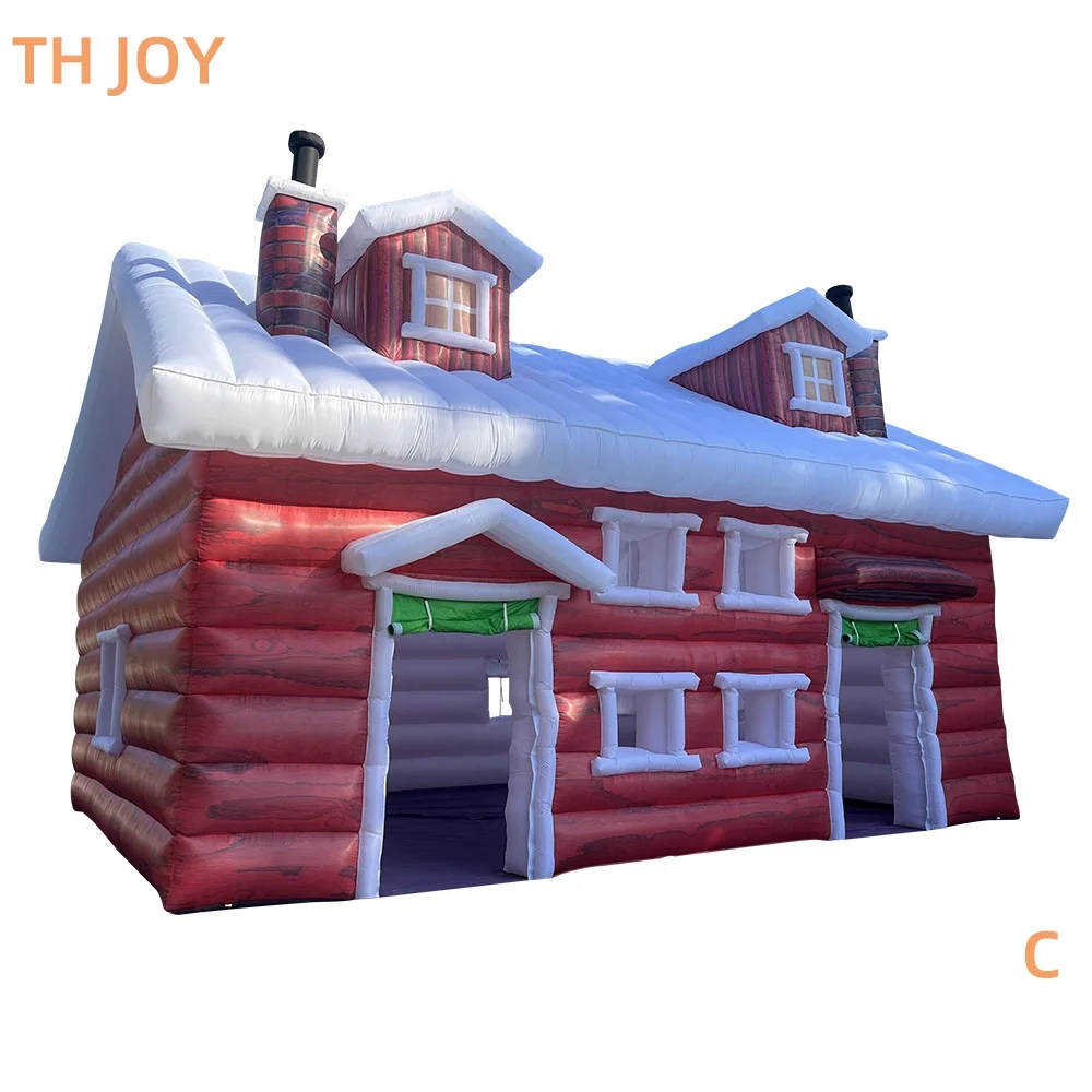 fast air ship to door, 6x4m/8x5m big inflatable Santa Grotto House Christmas House cabin tent for Christmas decoration