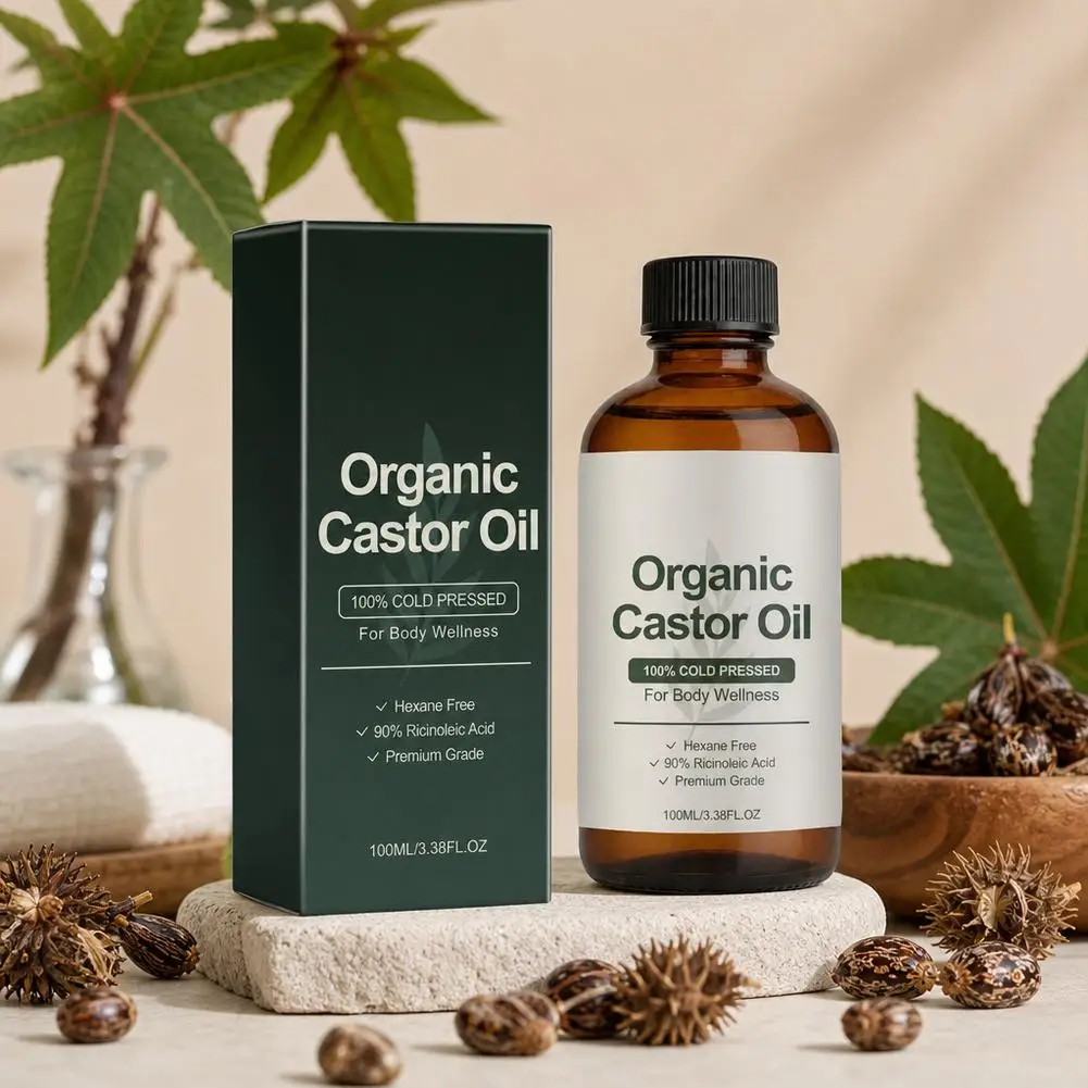 Organic Castor Body Oil Moisturizer Cold Lightweigt Pressed Deep Hydration Relief Non Greasy Sensitive Care Dry Skin Care