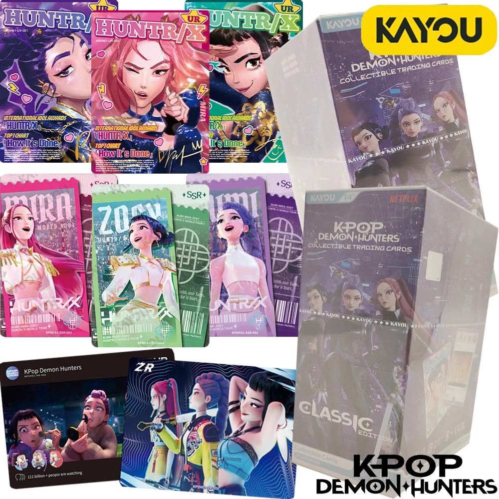 New KAYOU Genuine KPop Demon Hunters Idol Group Cartoon Animation Collection Cards Performance Commemoration Fine Unique Gifts