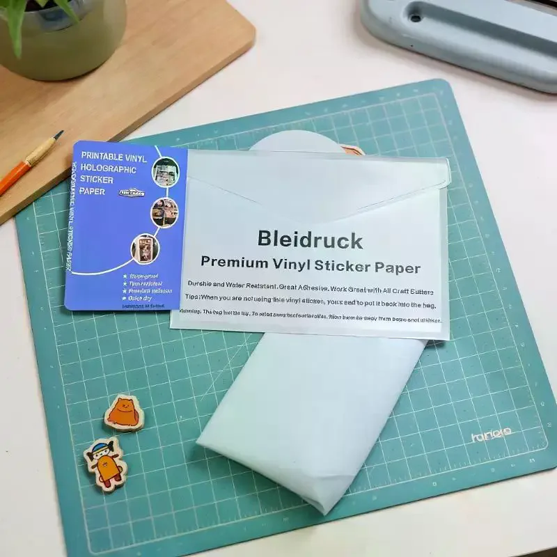 5pcs Holographic Sticker Paper Clear Vinyl Self-Adhesive Waterproof Transparent Cold Laminating Film for DIY Crafts