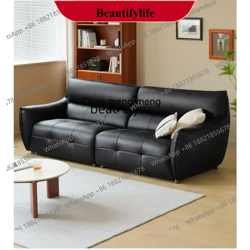 

z183 Кожаный художественный диван, черный экологический кожаный диван для гостиной, ретро-стиль, трехместный диван с высокой спинкой, прямой ряд, HYH