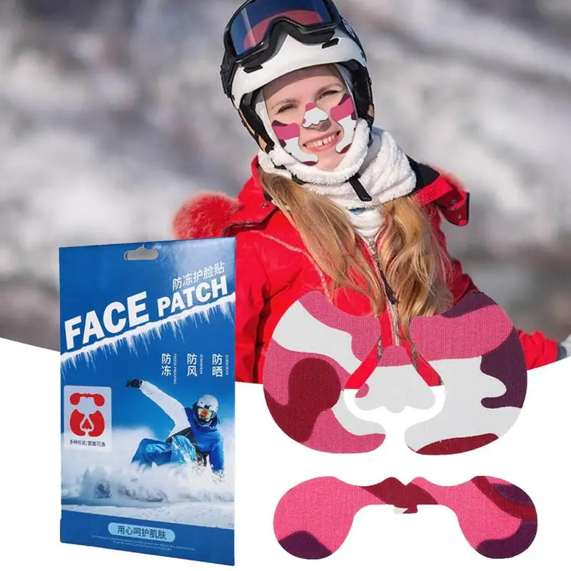 Ski Face Patch Set Of 2 Skiing Sports Pad Anti-Freeze Winter Skiing Patch Warm Sunscreen Patch Waterproof For Skiing Sports