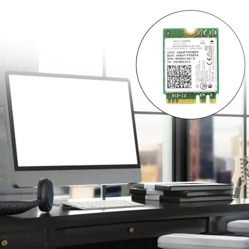 G8TA Dual Band Wireless-AC 7265 7256NGW Card réseau 802.11ac 1200m Wi-Fi + Bluetooth4.2 NGFF- WLAN WIFI Card Intel7265