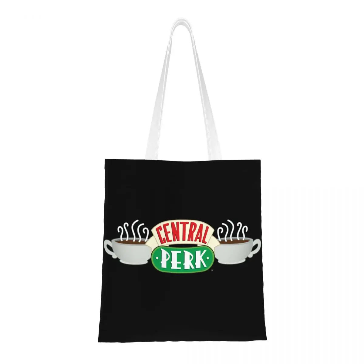 Bolso de lona con logotipo de Central Perk Friends, bolsa de mano de gran capacidad, informal, estética, Unisex