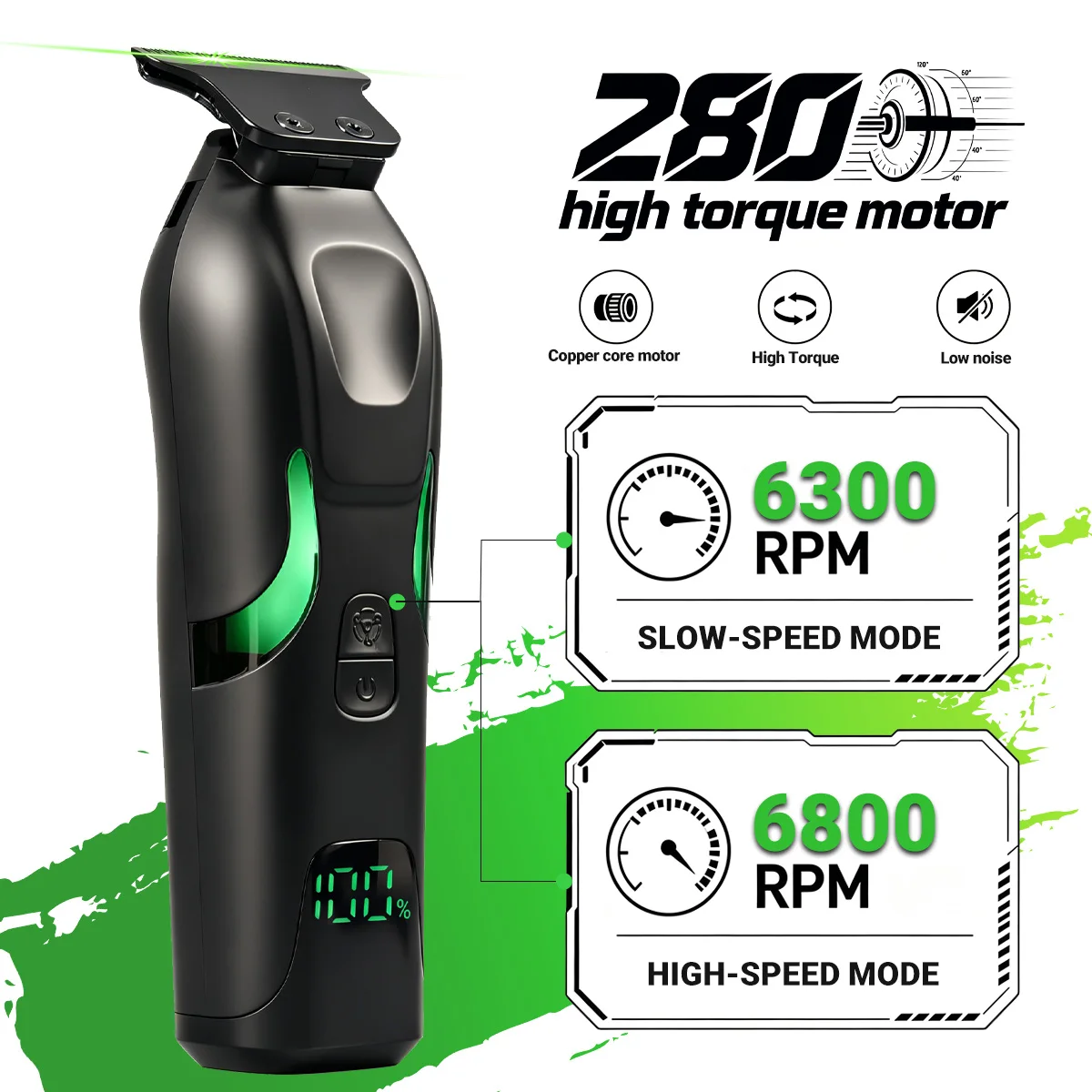 New Professional BRDCLIP HL18-19 High Speed Motor Hair Clipper Electric Cordless Trimmer Men‘s Haircut Machine Set Barber Shaver image 6